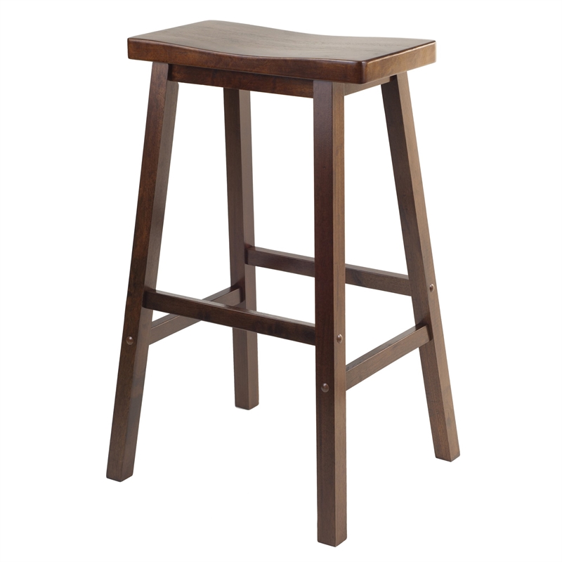 Winsome Parkland 3-Piece Square Transitional Solid Wood Pub Set - Antique Walnut