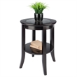 Winsome Genoa Transitional Solid Wood End Table Glass top in Espresso