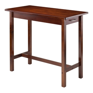 winsome sally transitional solid wood kitchen island table in antique walnut