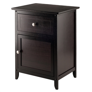 winsome wooden accent table nightstand with drawer and cabinet
