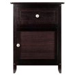 Winsome Eugene Transitional Solid Wood Nightstand with Cabinet in Espresso