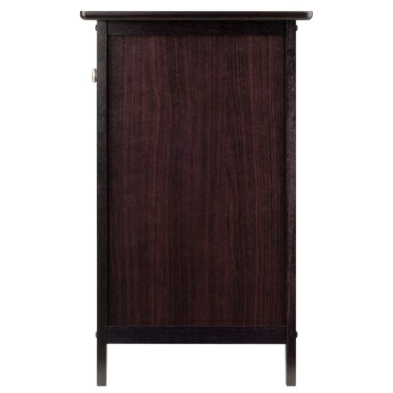 Winsome Eugene Transitional Solid Wood Nightstand with Cabinet in Espresso