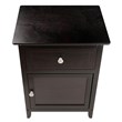 Winsome Eugene Transitional Solid Wood Nightstand with Cabinet in Espresso