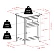 Winsome Eugene Transitional Solid Wood Nightstand with Cabinet in Espresso