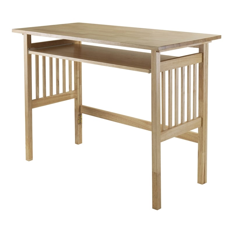 Winsome Mission Transitional Solid Wood Folding Computer Desk in Natural