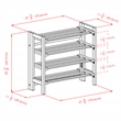Winsome Clifford 4-Tiers Transitional Solid Wood Shoe Rack in Natural