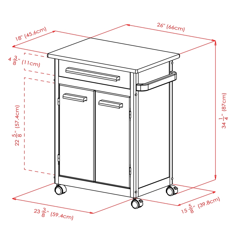 Winsome Hackett Beechwood Butcher Block Solid Wood Kitchen Cart in Natural