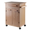 Winsome Hackett Beechwood Butcher Block Solid Wood Kitchen Cart in Natural