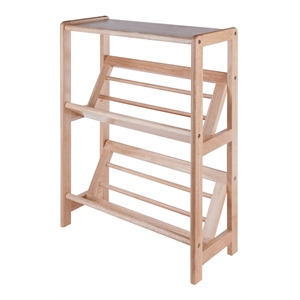 winsome juliet 2-tier transitional solid wood bookshelf in natural