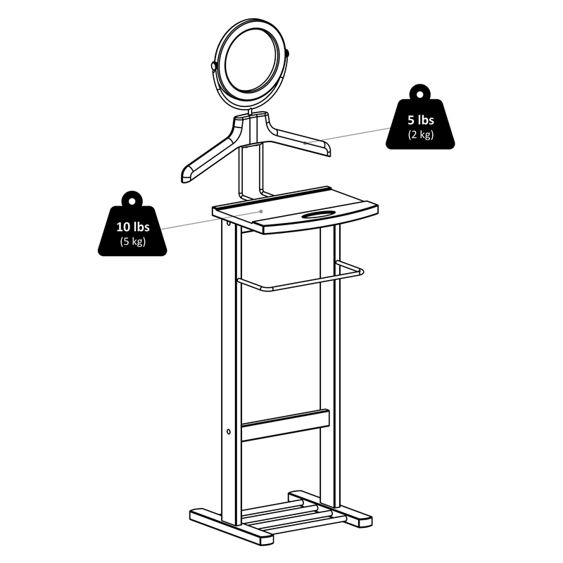 Winsome Valet Stand with Mirror in Espresso Finish Cymax Business