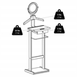 Winsome Alfred Transitional Solid Wood Valet Stand with Mirror in Espresso