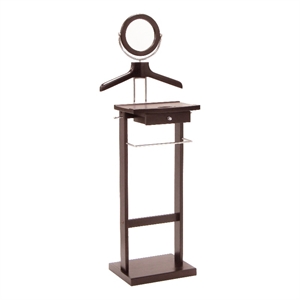 Winsome Alfred Transitional Solid Wood Valet Stand with Mirror in Espresso