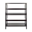 Winsome Leo 2-Section Wide Transitional Solid Wood Storage Book Shelf - Espresso