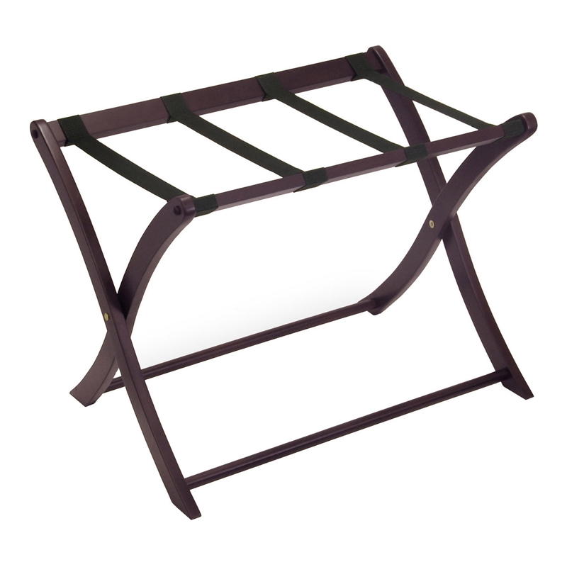 Winsome Scarlett Transitional Solid Wood Luggage Rack in Espresso