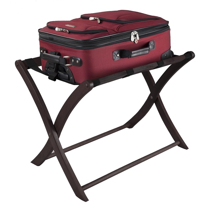 Winsome Scarlett Transitional Solid Wood Luggage Rack in Espresso