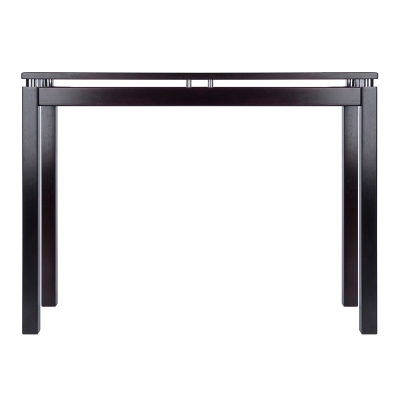 Winsome Linea Transitional Solid Wood Console Table in Espresso