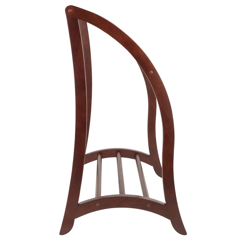 Winsome Betsy Quilt Solid Wood Blanket Rack Closet Organizer in Antique Walnut