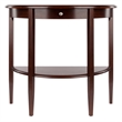 Winsome Concord Half Moon Transitional Solid Wood Console Table in Walnut