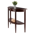Winsome Concord Half Moon Transitional Solid Wood Console Table in Walnut