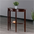 Winsome Concord Half Moon Transitional Solid Wood Console Table in Walnut