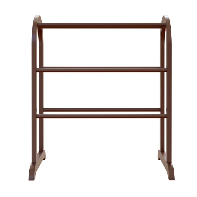 Winsome Eleanor Quilt Solid Wood Blanket Rack Closet Organizer in Antique Walnut