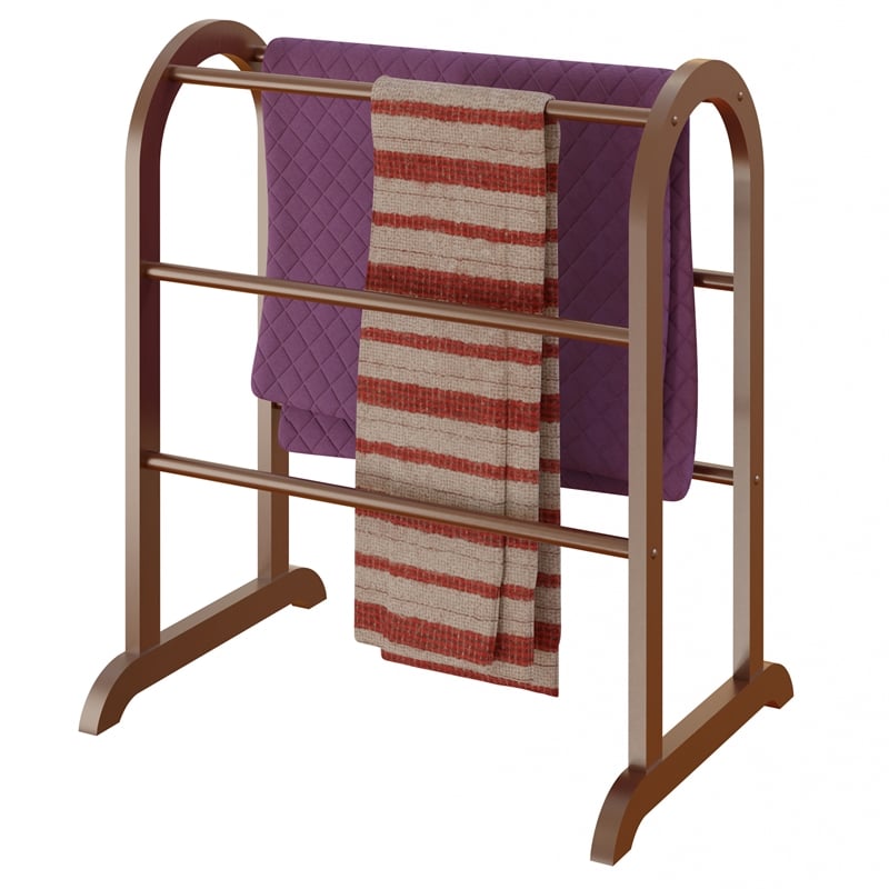 Winsome Eleanor Quilt Solid Wood Blanket Rack Closet Organizer in Antique Walnut