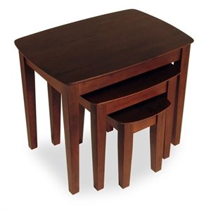 winsome solid wood 3 piece nesting/end tables in antique walnut