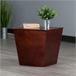 Winsome Mezo Tapereda Storage Solid Wood End Table in Antique Walnut
