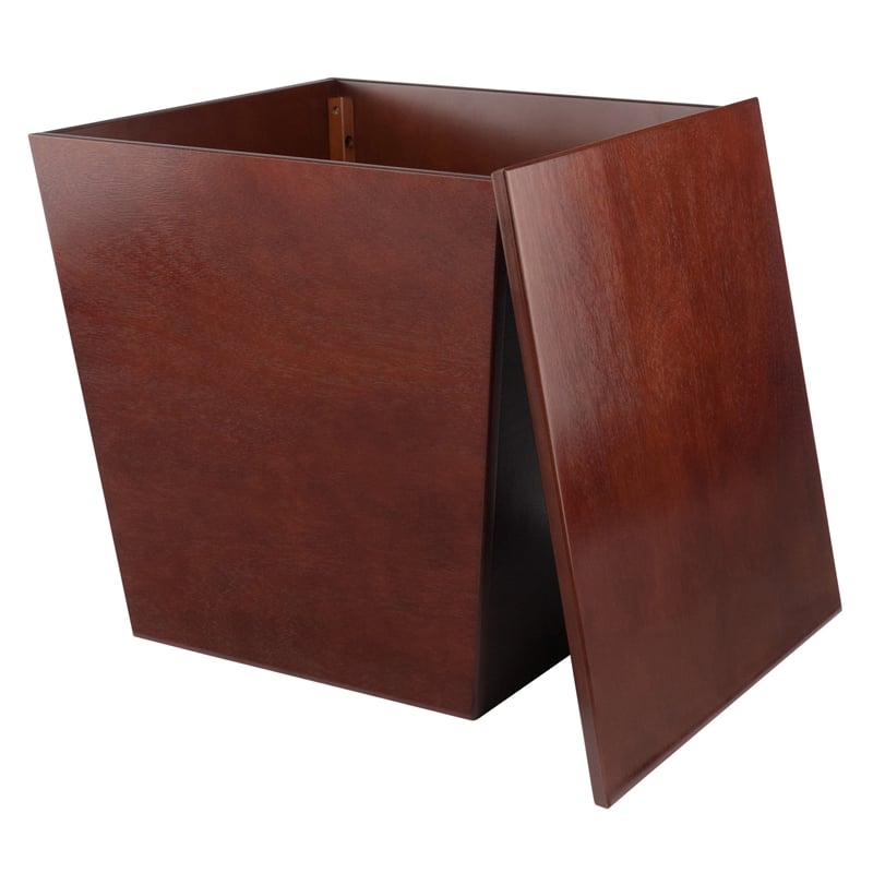 Winsome Mezo Tapereda Storage Solid Wood End Table in Antique Walnut