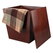 Winsome Mezo Tapereda Storage Solid Wood End Table in Antique Walnut