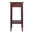 Winsome Regalia Phone Stand Solid Wood Accent Table in Anitque Walnut
