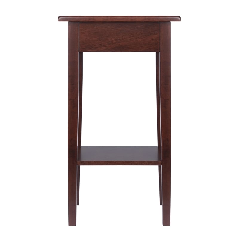 Winsome Regalia Phone Stand Solid Wood Accent Table in Anitque Walnut