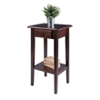 Winsome Regalia Phone Stand Solid Wood Accent Table in Anitque Walnut