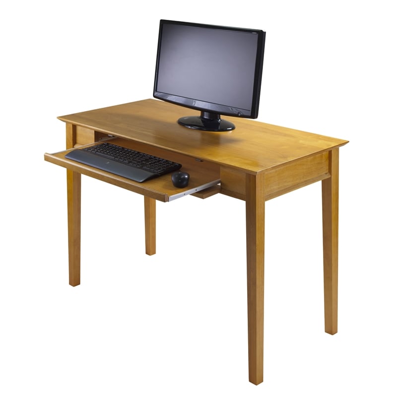Winsome Studio Transitional Solid Wood Writing Desk in Honey Pine