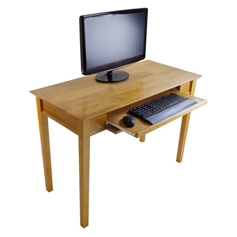Metro Studio Solid Wood Computer Desk in Honey Pine - 99042 - Metro Studio Solid Wood Computer Desk in Honey Pine