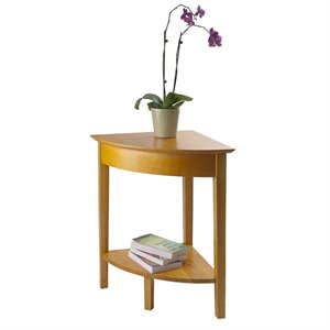 Solid Wood Corner Table in Honey