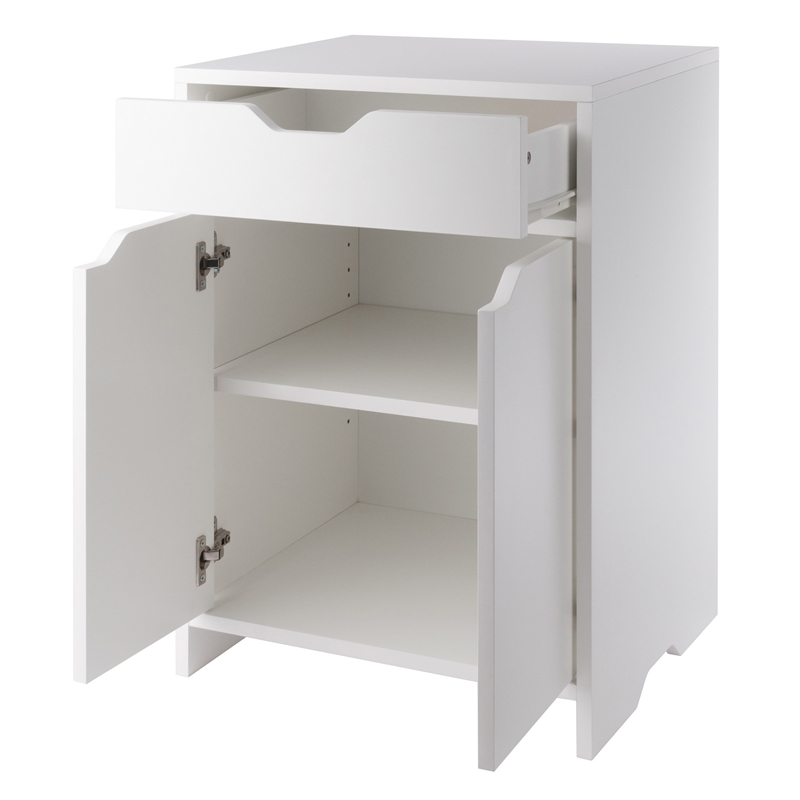 Winsome Nova 1-Drawer Contemporary Wood Storage Cabinet in White