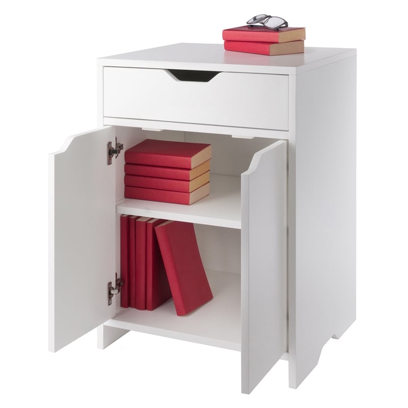 Winsome Nova 1-Drawer Contemporary Wood Storage Cabinet in White