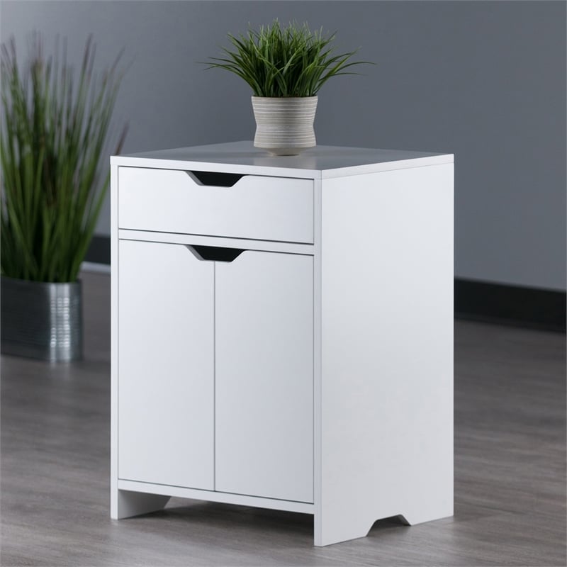 Winsome Nova 1-Drawer Contemporary Wood Storage Cabinet in White