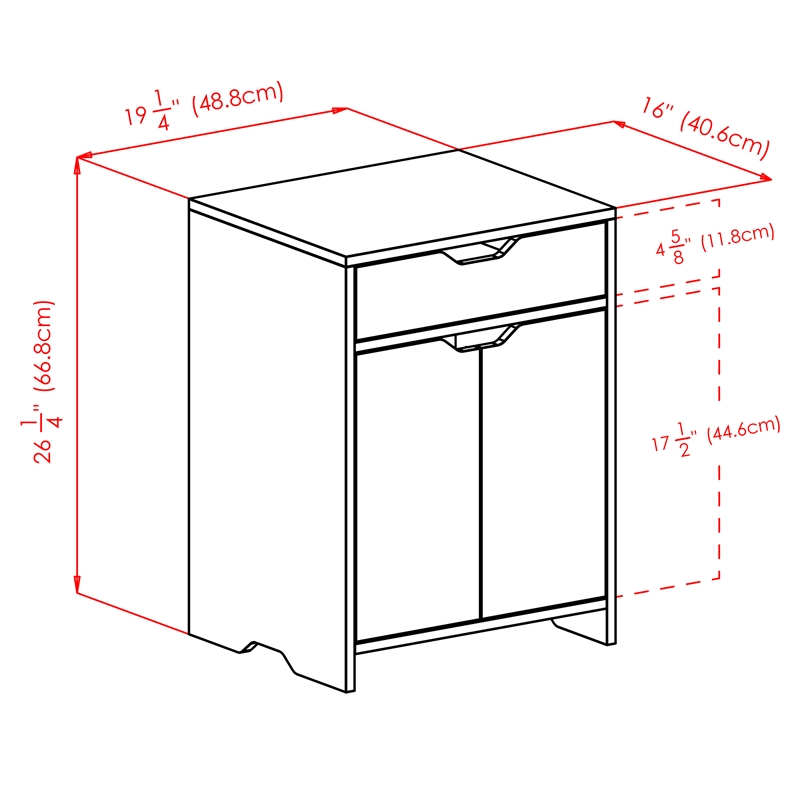 Winsome Nova 1-Drawer Contemporary Wood Storage Cabinet in White