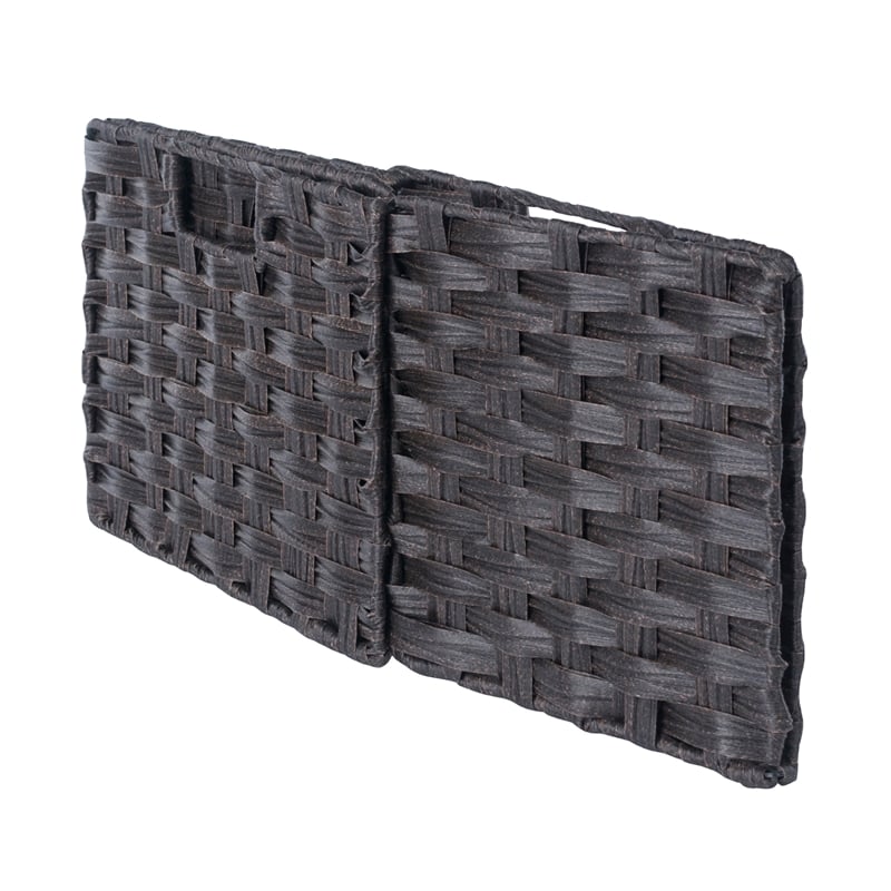 Winsome Melanie 3-Piece Foldable Woven Fiber Wicker / Rattan Basket - Chocolate