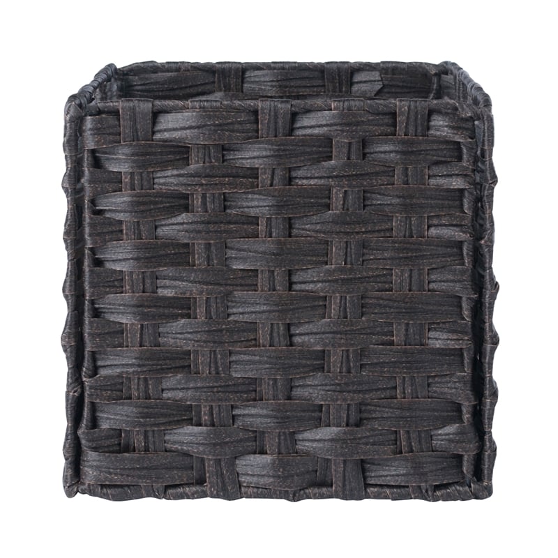 Winsome Melanie 3-Piece Foldable Woven Fiber Wicker / Rattan Basket - Chocolate