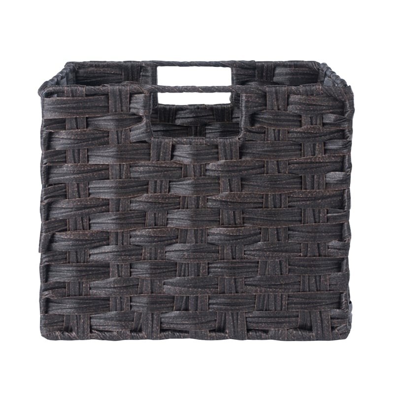 Winsome Melanie 3-Piece Foldable Woven Fiber Wicker / Rattan Basket - Chocolate