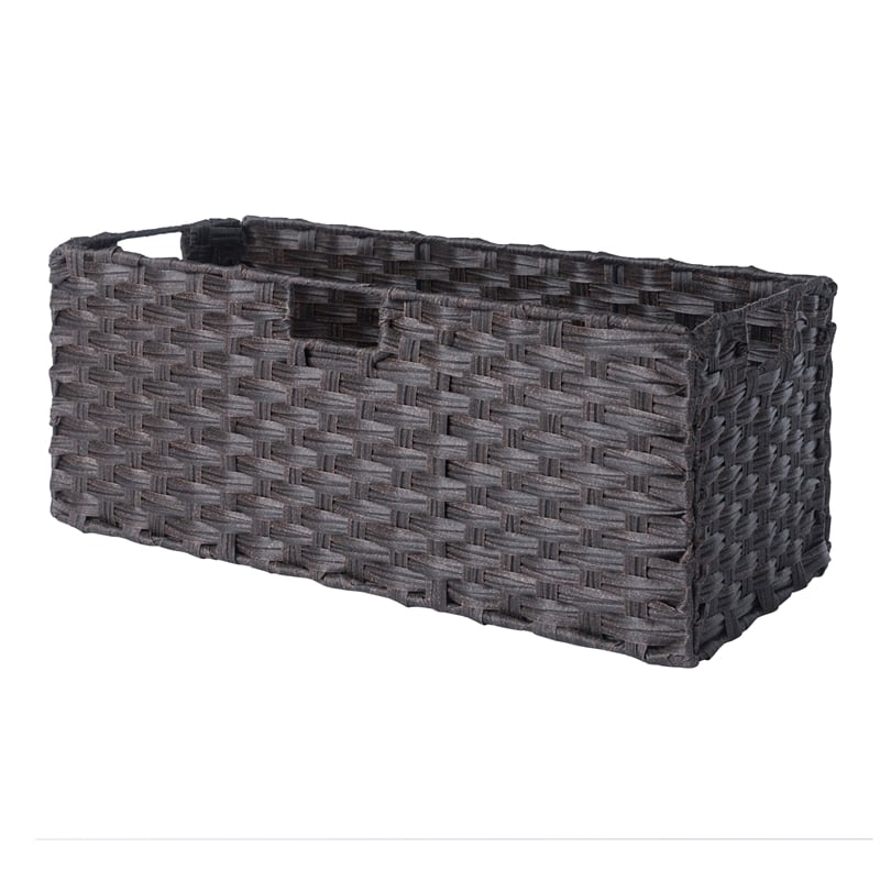 Winsome Melanie 3-Piece Foldable Woven Fiber Wicker / Rattan Basket - Chocolate