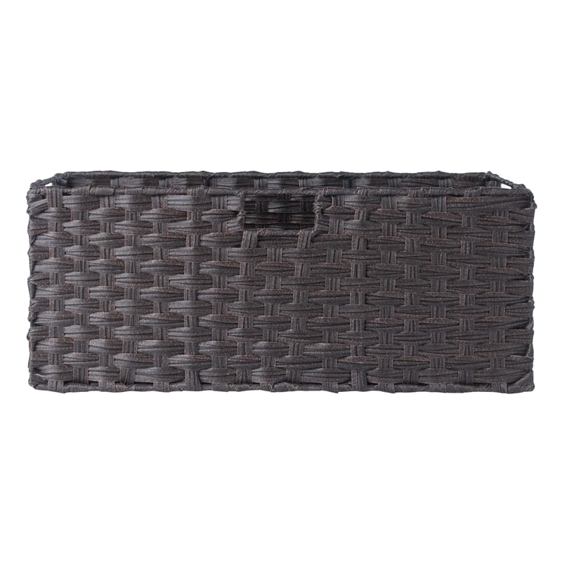 Winsome Melanie 3-Piece Foldable Woven Fiber Wicker / Rattan Basket - Chocolate