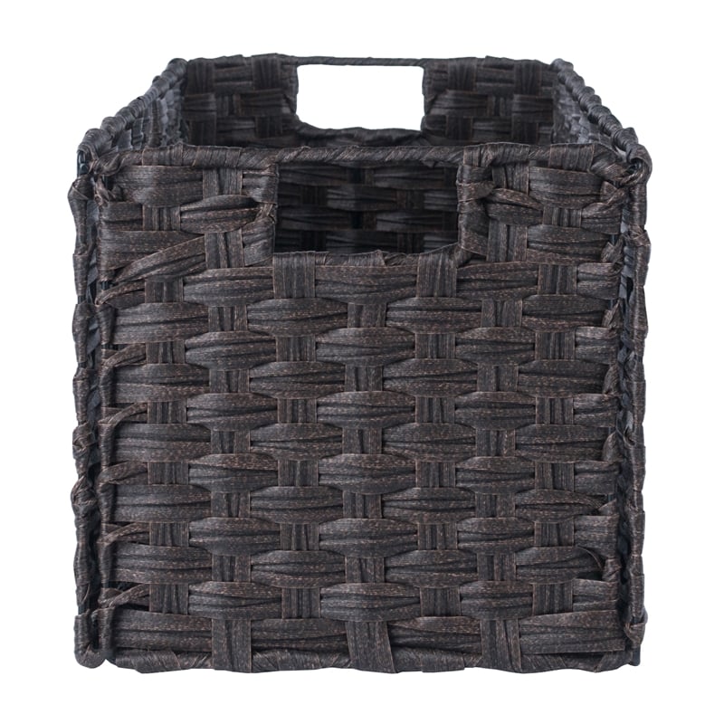 Winsome Melanie 3-Piece Foldable Woven Fiber Wicker / Rattan Basket - Chocolate