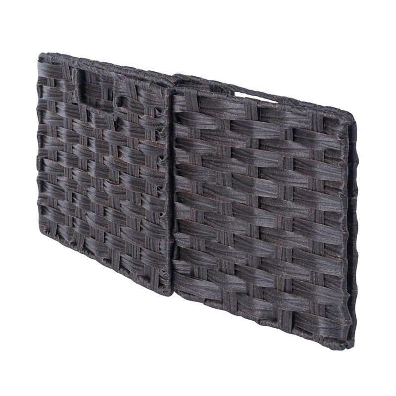 Winsome Melanie 3-Piece Foldable Woven Fiber Wicker / Rattan Basket in Chocolate