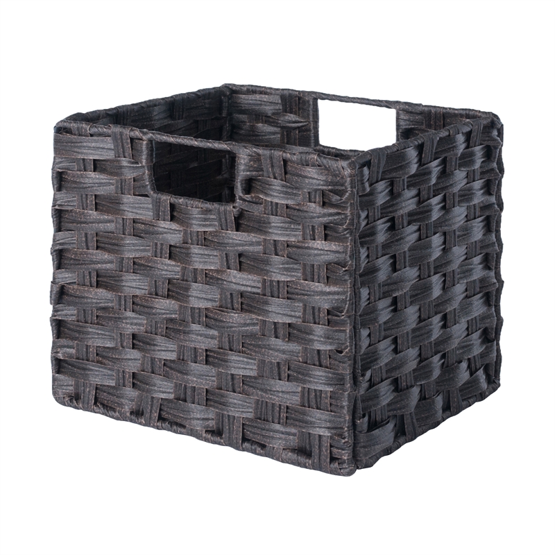 Winsome Melanie 3-Piece Foldable Woven Fiber Wicker / Rattan Basket in Chocolate