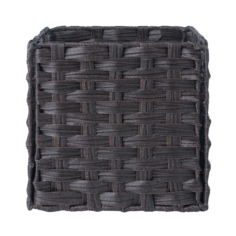Winsome Melanie 3-Piece Foldable Woven Fiber Wicker / Rattan Basket in Chocolate