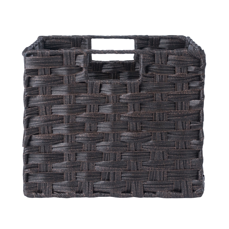 Winsome Melanie 3-Piece Foldable Woven Fiber Wicker / Rattan Basket in Chocolate